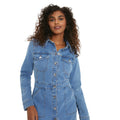 Mid Wash - Side - Dorothy Perkins Womens-Ladies Denim Long-Sleeved Shirt Dress