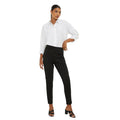 Black - Front - Dorothy Perkins Womens-Ladies Ponte Pintuck Detail Seams Trousers