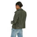 Green - Back - Dorothy Perkins Womens-Ladies Leather Cropped Boxy Jacket