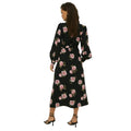 Black - Back - Dorothy Perkins Womens-Ladies Floral Waist Tie Petite Midi Shirt Dress