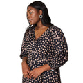 Black - Lifestyle - Dorothy Perkins Womens-Ladies Empire Spotted Shirred Yoke Plus Midi Dress