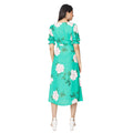 Green - Back - Dorothy Perkins Womens-Ladies Floral Button Through Midi Dress