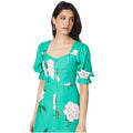 Green - Side - Dorothy Perkins Womens-Ladies Floral Button Through Midi Dress