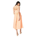 Peach - Back - Dorothy Perkins Womens-Ladies Poplin Square Neck Midi Dress