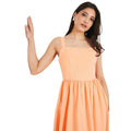 Peach - Side - Dorothy Perkins Womens-Ladies Poplin Square Neck Midi Dress