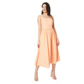 Peach - Front - Dorothy Perkins Womens-Ladies Poplin Square Neck Midi Dress