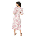 Ivory - Back - Dorothy Perkins Womens-Ladies Ditsy Print Ruched Front Petite Puff Sleeve Midi Dress