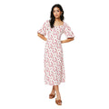 Ivory - Lifestyle - Dorothy Perkins Womens-Ladies Ditsy Print Ruched Front Petite Puff Sleeve Midi Dress