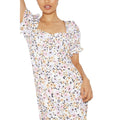 White - Side - Dorothy Perkins Womens-Ladies Floral Sweetheart Petite Puffed Midi Dress