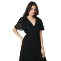 Black - Lifestyle - Dorothy Perkins Womens-Ladies Lace Pleated Midi Dress