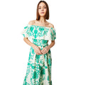 Green - Lifestyle - Dorothy Perkins Womens-Ladies Floral Bardot Midi Dress