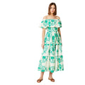 Green - Front - Dorothy Perkins Womens-Ladies Floral Bardot Midi Dress