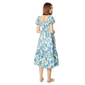 Blue-Green - Back - Dorothy Perkins Womens-Ladies Floral Puff Sleeve Midi Dress