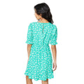 Green - Back - Dorothy Perkins Womens-Ladies Floral Frill Hem Petite Mini Dress