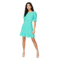 Green - Lifestyle - Dorothy Perkins Womens-Ladies Floral Frill Hem Petite Mini Dress