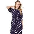 Navy - Lifestyle - Dorothy Perkins Womens-Ladies Polka Dot Shirred Cuff Midi Dress