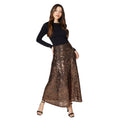 Gold - Side - Dorothy Perkins Womens-Ladies Sequin Midi Skirt