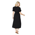 Black - Back - Dorothy Perkins Womens-Ladies Button V Neck Midi Dress