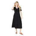 Black - Front - Dorothy Perkins Womens-Ladies Button V Neck Midi Dress