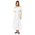 Ivory - Front - Dorothy Perkins Womens-Ladies Spotted Bardot Midi Dress