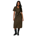 Khaki - Front - Dorothy Perkins Womens-Ladies Utility Cotton Poplin Midi Shirt Dress