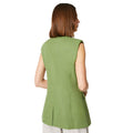 Green - Back - Dorothy Perkins Womens-Ladies Linen Double-Breasted Sleeveless Blazer