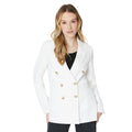 Ivory - Front - Dorothy Perkins Womens-Ladies Double-Breasted Seamed Blazer