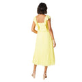 Lemon - Back - Dorothy Perkins Womens-Ladies Pleated Chiffon Frill Midi Dress