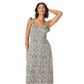 White-Black - Side - Dorothy Perkins Womens-Ladies Animal Print Tie Shoulder Midi Dress