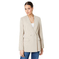 Taupe - Front - Dorothy Perkins Womens-Ladies Collarless Blazer