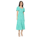 Green - Front - Dorothy Perkins Womens-Ladies Ditsy Print Square Neck Flutter Midi Dress