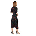 Black - Back - Dorothy Perkins Womens-Ladies Floral Seamed Midi Dress