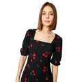 Black - Side - Dorothy Perkins Womens-Ladies Floral Seamed Midi Dress