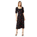 Black - Front - Dorothy Perkins Womens-Ladies Floral Seamed Midi Dress