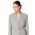 Taupe - Side - Dorothy Perkins Womens-Ladies D-Ring Double Breasted Coat