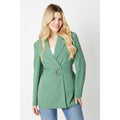 Green - Front - Dorothy Perkins Womens-Ladies D-Ring Double Breasted Coat