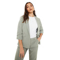 Sage - Front - Dorothy Perkins Womens-Ladies Petite Ruched Blazer