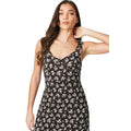 Monochrome - Side - Dorothy Perkins Womens-Ladies Floral Petite Sleeveless Midi Dress