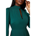 Bottle Green - Side - Dorothy Perkins Womens-Ladies Keyhole Midi Dress