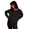 Black - Front - Dorothy Perkins Womens-Ladies Zig Zag Embellished Jumper