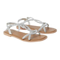 Silver - Front - Dorothy Perkins Womens-Ladies Jessie Plaited Leather Flat Heel Wide Sandals