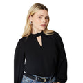 Black - Front - Dorothy Perkins Womens-Ladies Keyhole Blouse