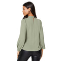 Khaki Green - Back - Dorothy Perkins Womens-Ladies Keyhole Blouse