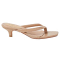 Beige - Back - Dorothy Perkins Womens-Ladies Tiana Toe Post Kitten Heel Mule Sandals