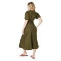 Khaki Green - Back - Dorothy Perkins Womens-Ladies Button-Down Puff Sleeve Midi Dress