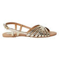 Gold - Back - Dorothy Perkins Womens-Ladies Lattice Sling Back Flat Sandals