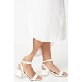 White - Front - Dorothy Perkins Womens-Ladies Tommi Barely There Wide Medium Block Heel Sandals