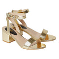 Gold - Front - Dorothy Perkins Womens-Ladies Tommi Barely There Wide Medium Block Heel Sandals