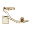 Gold - Back - Dorothy Perkins Womens-Ladies Tommi Barely There Wide Medium Block Heel Sandals