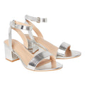 Silver - Front - Dorothy Perkins Womens-Ladies Tommi Barely There Wide Medium Block Heel Sandals